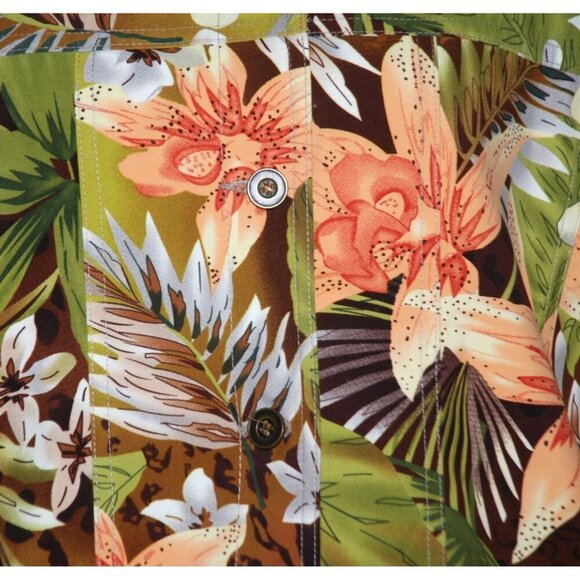 Allison Daley Hawaiian Floral Button Front Jacket Size 18 Long Sleeve Shaket - Picture 4 of 12